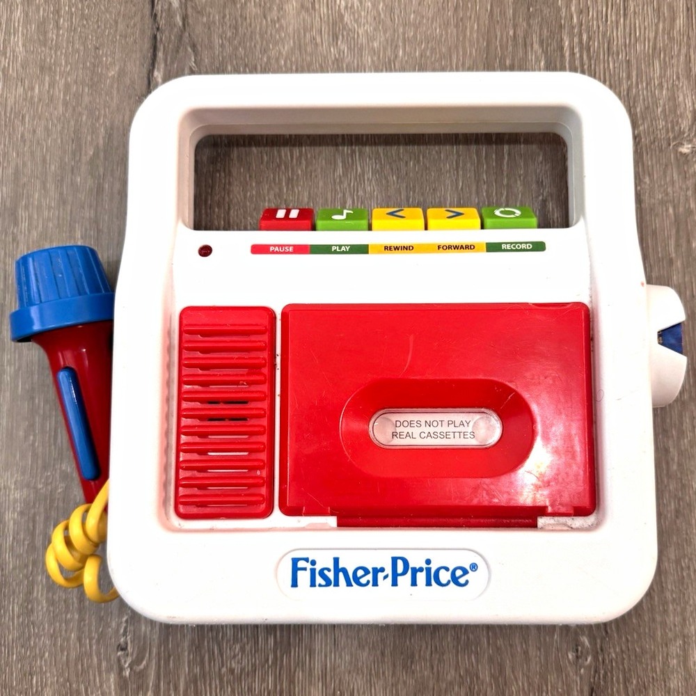 Fisher-Price Record Player Tape Recorder Toy Works w/ Microphone & Cassette